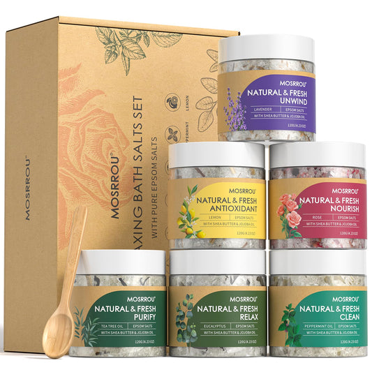 MOSRROU Epsom bath salts 6-piece packaging, gift-ready relaxation