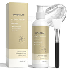 MOSRROU microcurrent gel enhances face conductivity for smoother device glide.