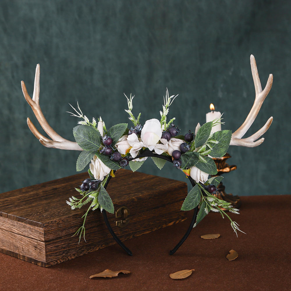MOSTORY antler crown for prom or cosplay, adjustable and stylish