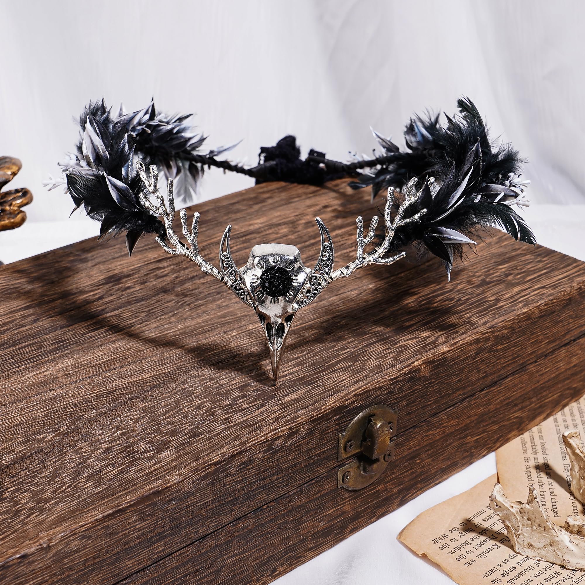 MOSTORY dark moon tiara wedding option adds fantasy charm to ceremonies