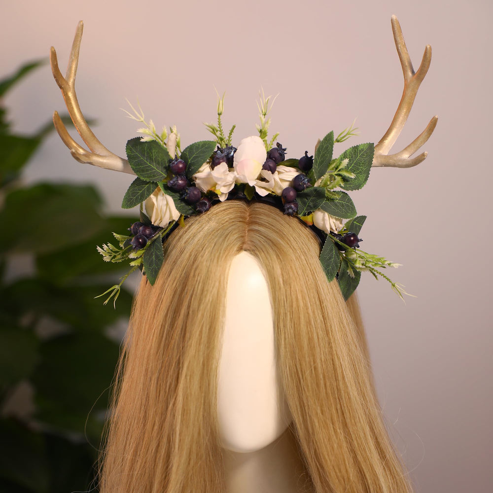 MOSTORY woodland headpiece with butterflies for a magical forest look
