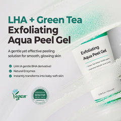 MOTHER MADE LHA Aqua Peel Gel being applied to skin for gentle exfoliation