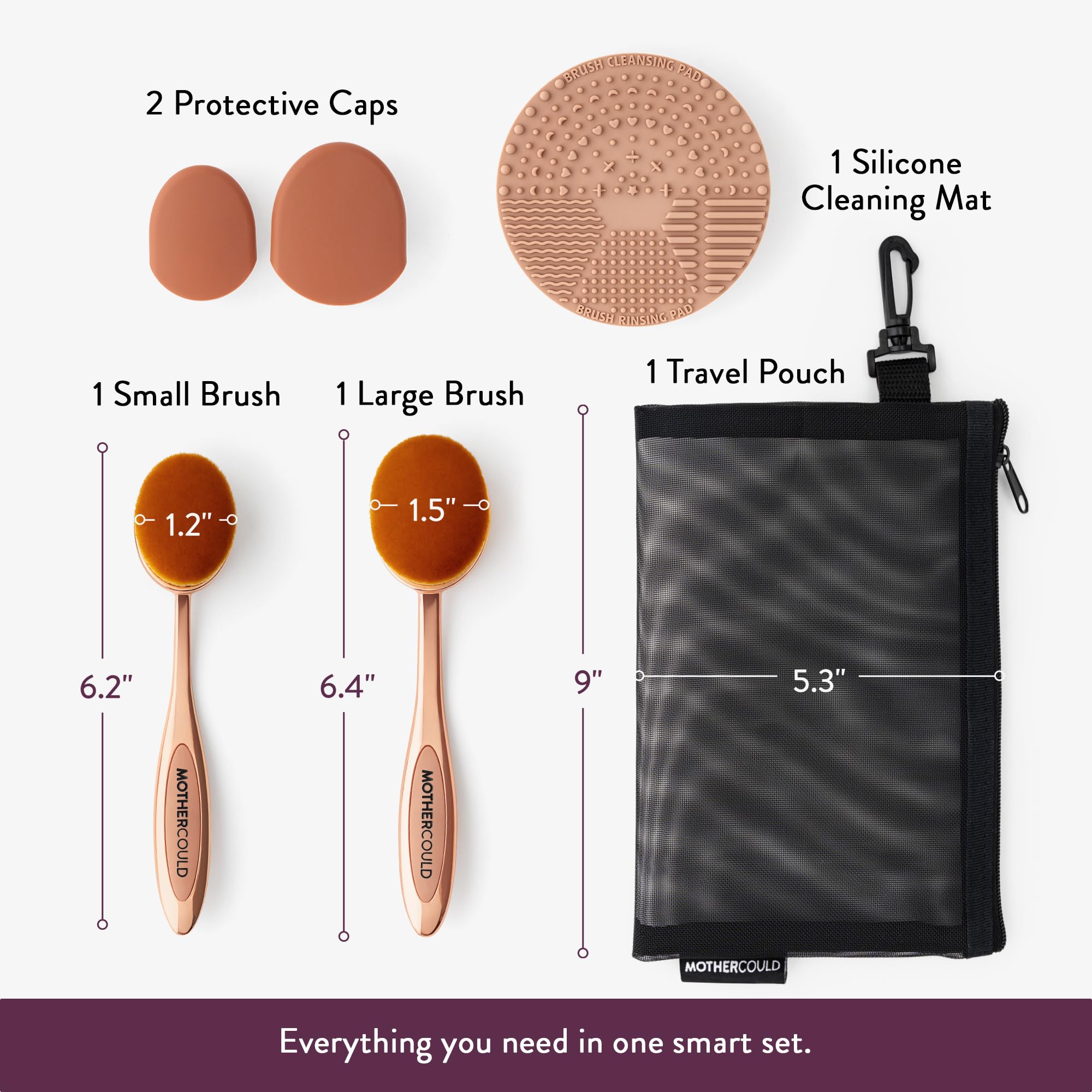 MotherCould dual brushes in rose gold provide even coverage for the family.