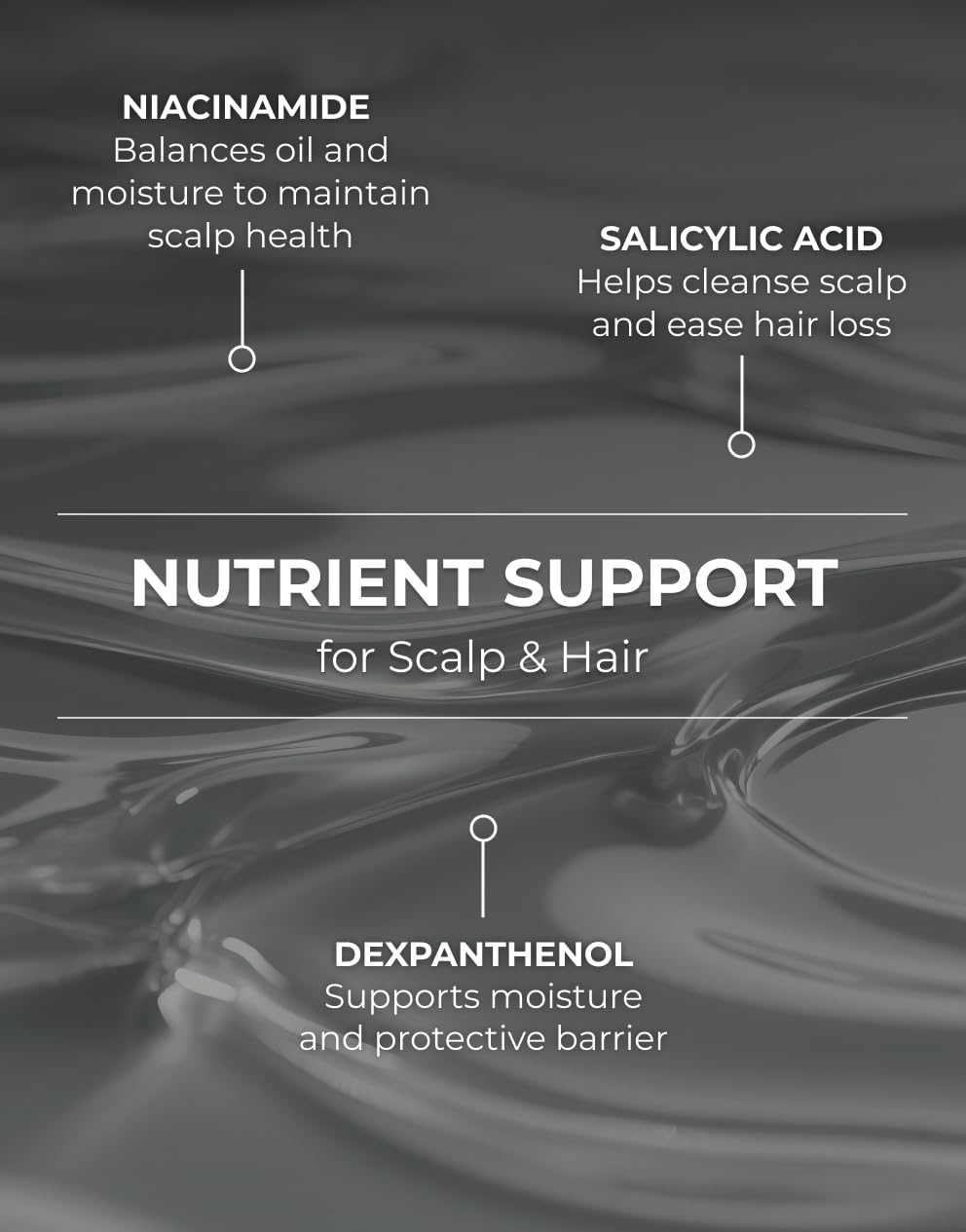 Motifull scalp close-up showing lightweight serum texture