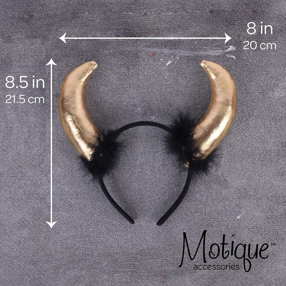 Motique Accessories devil horn headband with boa feathers creates eye-catching party style.