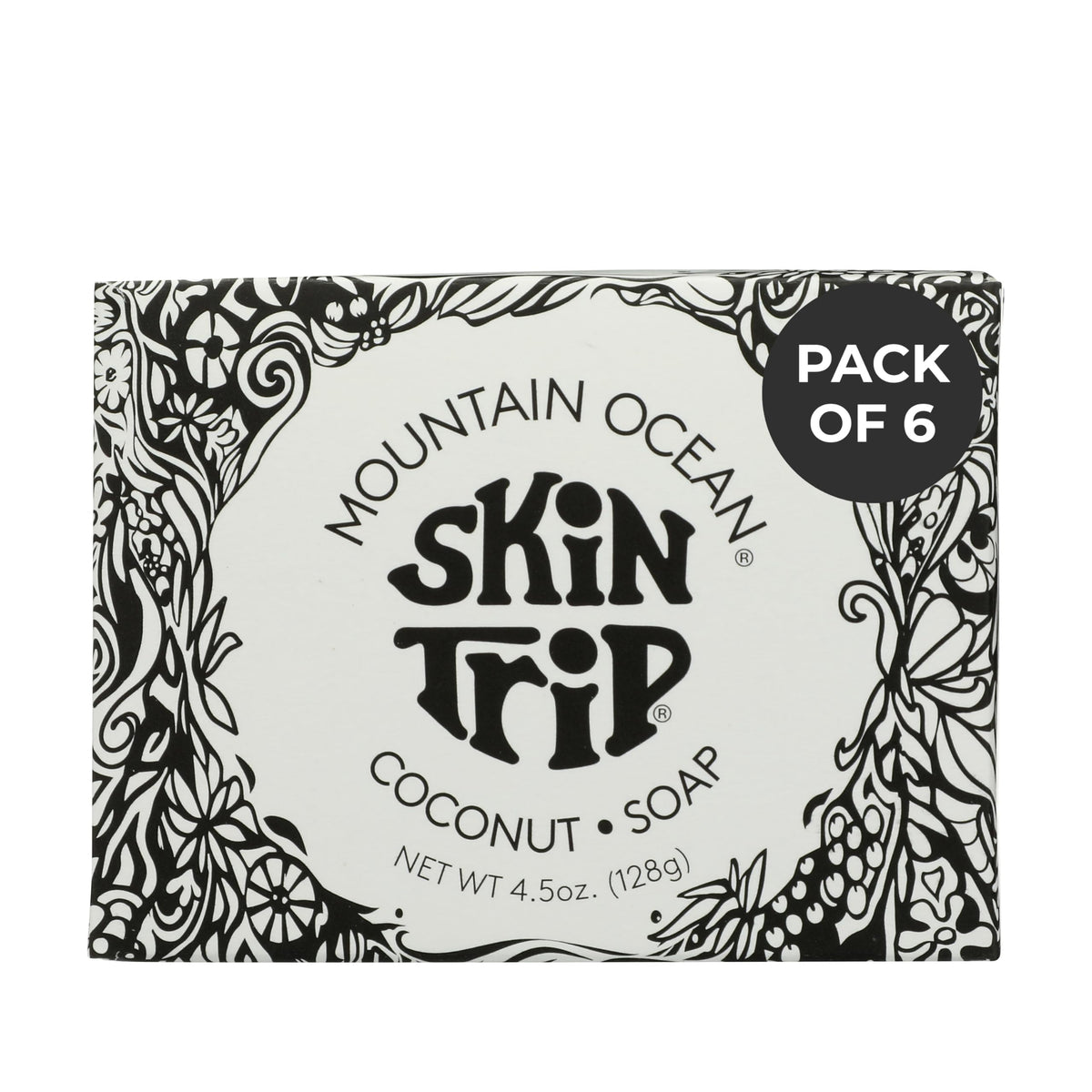 Mountain Ocean Skin Trip Coconut Soap packaging update highlights authenticity.