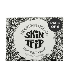 Mountain Ocean Skin Trip Coconut Soap packaging update highlights authenticity.