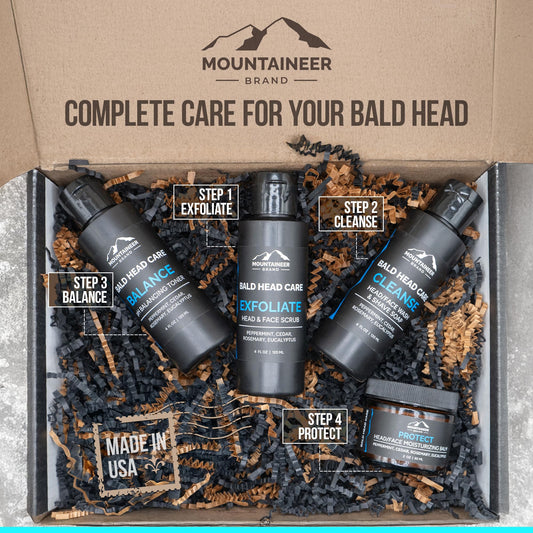 Mountaineer Brand Bald Head Cleanse—deep cleansing for refreshed skin.