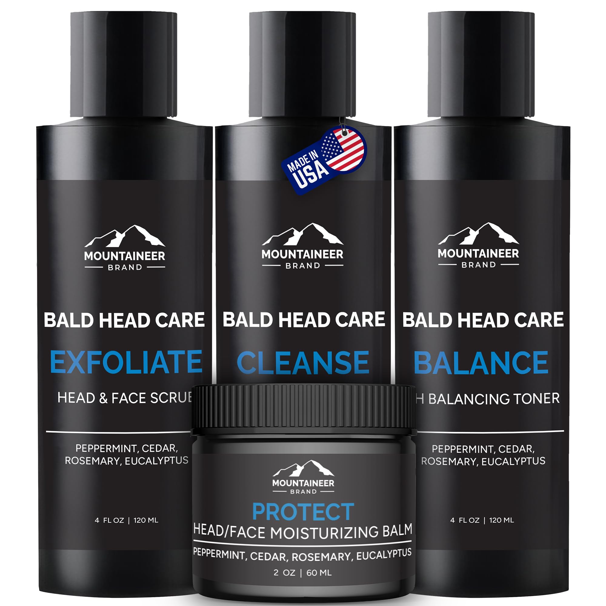 Mountaineer Brand Bald Head Exfoliate—prepares skin for a closer shave.