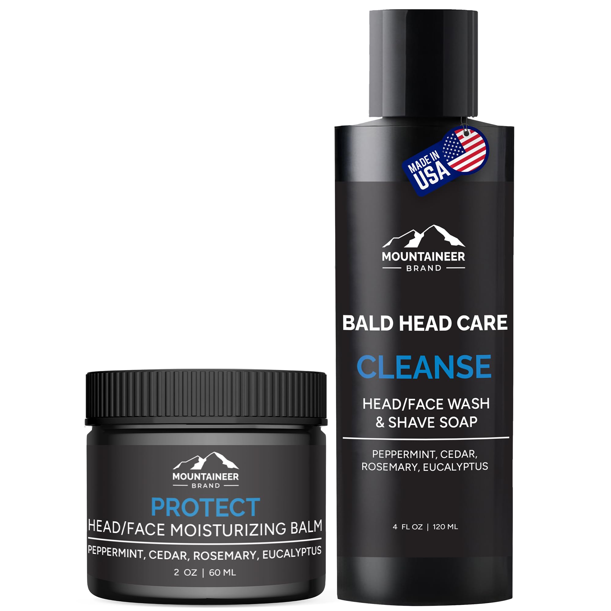 Mountaineer Brand Bald Head Shampoo bottle for a refreshing cleanse.