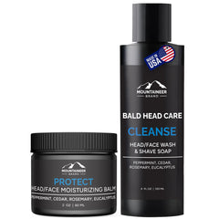 Mountaineer Brand Bald Head Shampoo bottle for a refreshing cleanse.