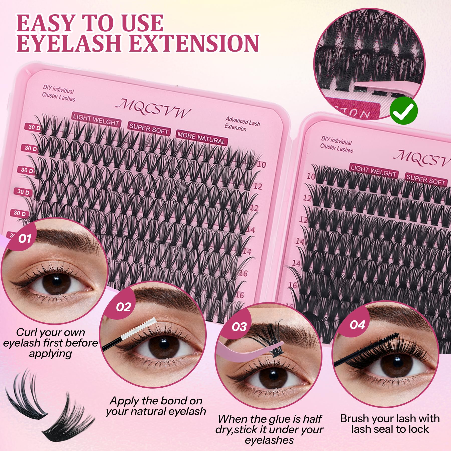 MQCsvw mixed-lengths clusters 10-18mm for versatile looks