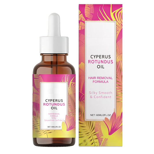 MQN natural hair removal oil bottle 60ml for smooth skin after use.