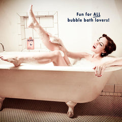 Joyful bubbles fill the tub with Mr. Bubble for a cheerful bath.