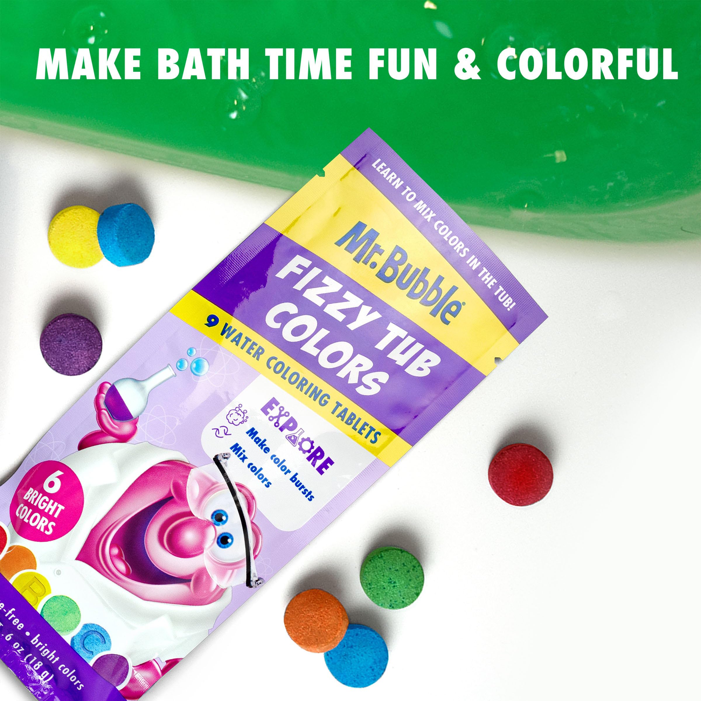 Red tablet dissolving in water creates a vivid bath experience.