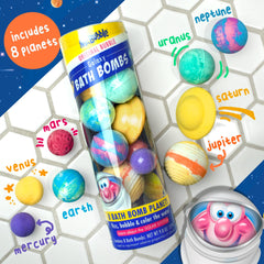 Mr. Bubble Galaxy bath bomb Venus creates swirling colors for a relaxing sensory moment