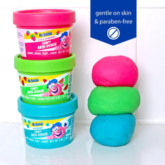 Mr. Bubble Soapy Bath Dough watermelon color closeup emphasizes refreshing aroma during tub play.