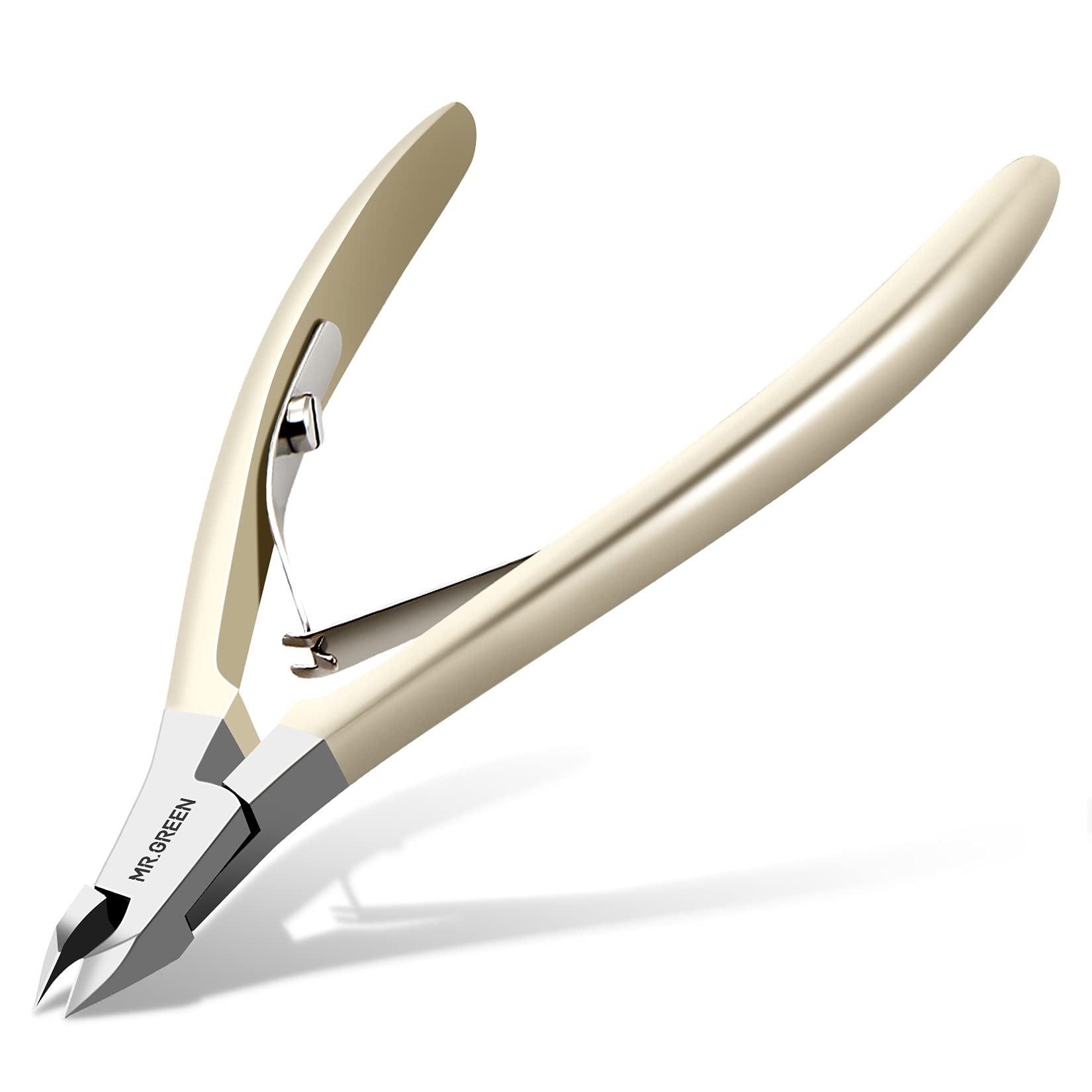 MR.GREEN Nickel Pearl Cuticle Nippers with precise trimming for clean nails.