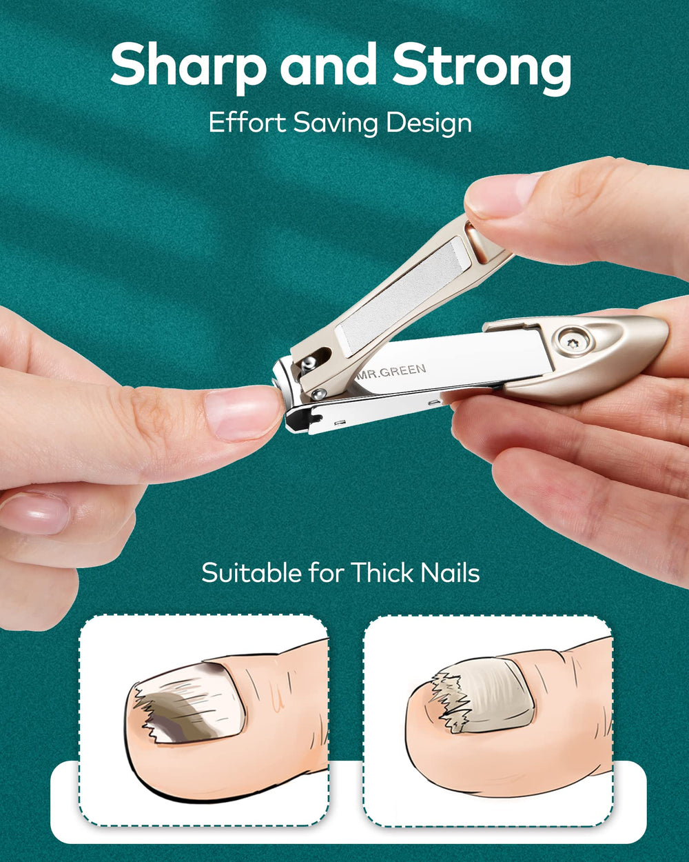 MR.GREEN Nail Clipper Set pink case interior illustrating compact storage