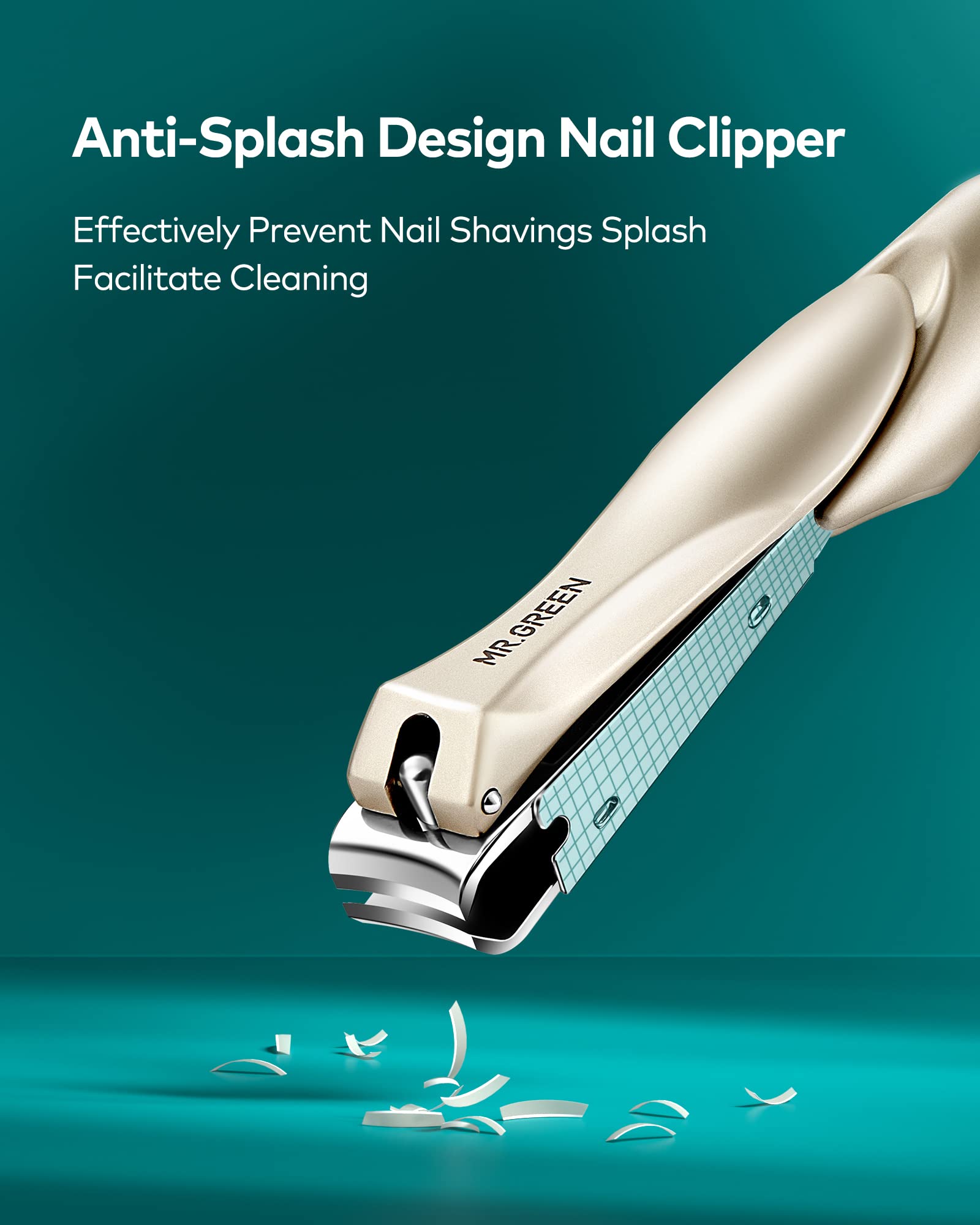 MR.GREEN Nail Clipper Set pink case open with all tools visible for easy care