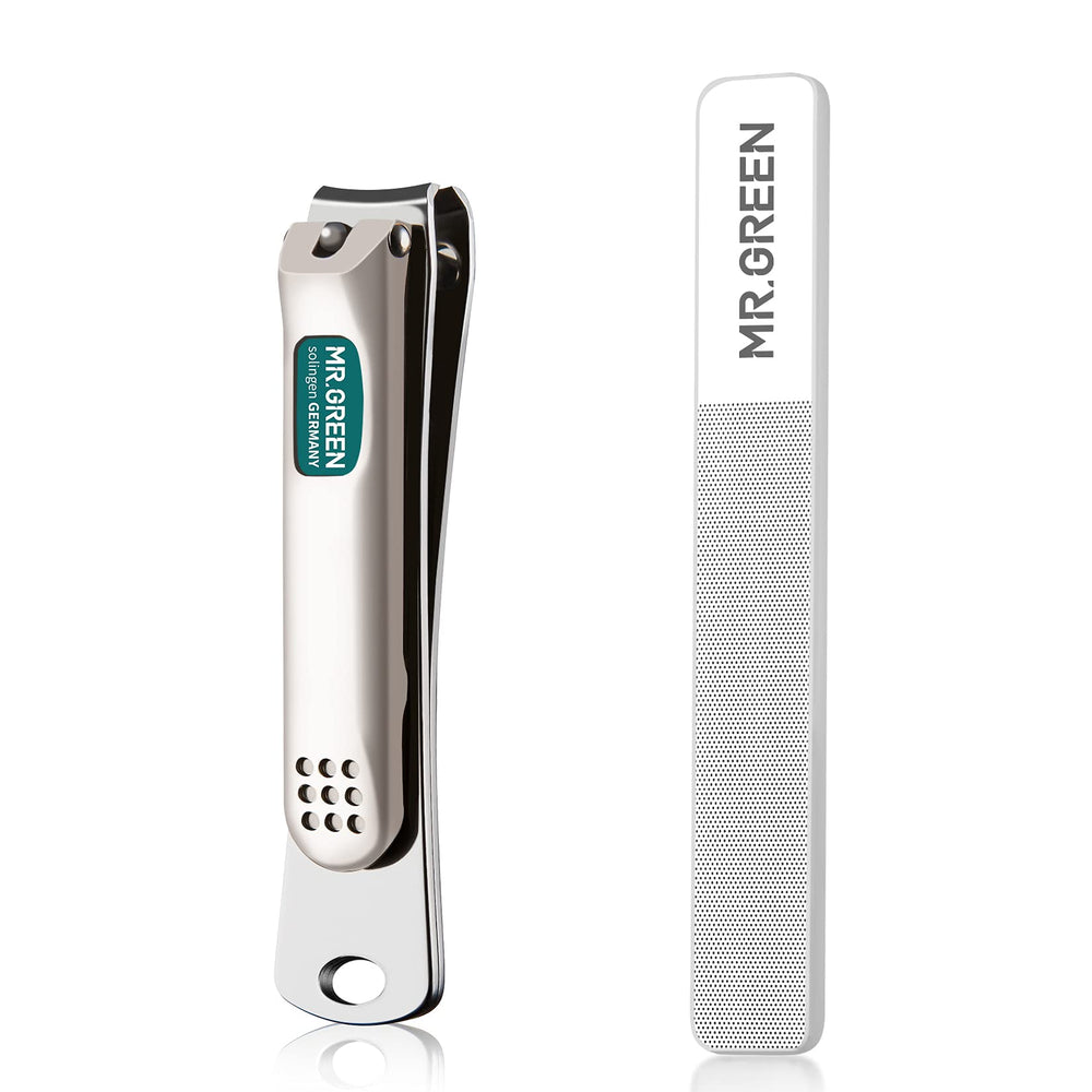MR.GREEN nail clippers curved blades for precise trimming of thick nails.