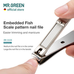 MR.GREEN polished texture handle enhances grip and control.