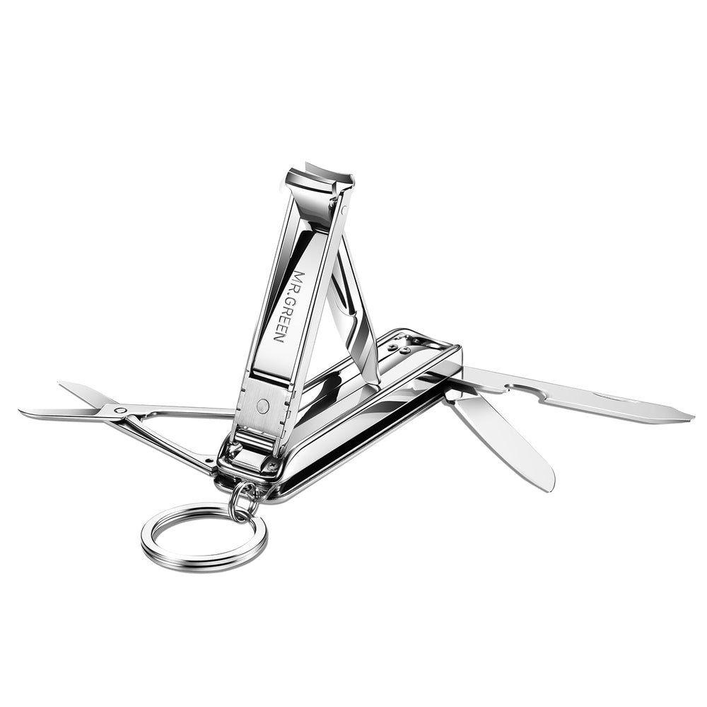 MR.GREEN portable nail clipper with foldable leather case for travel grooming