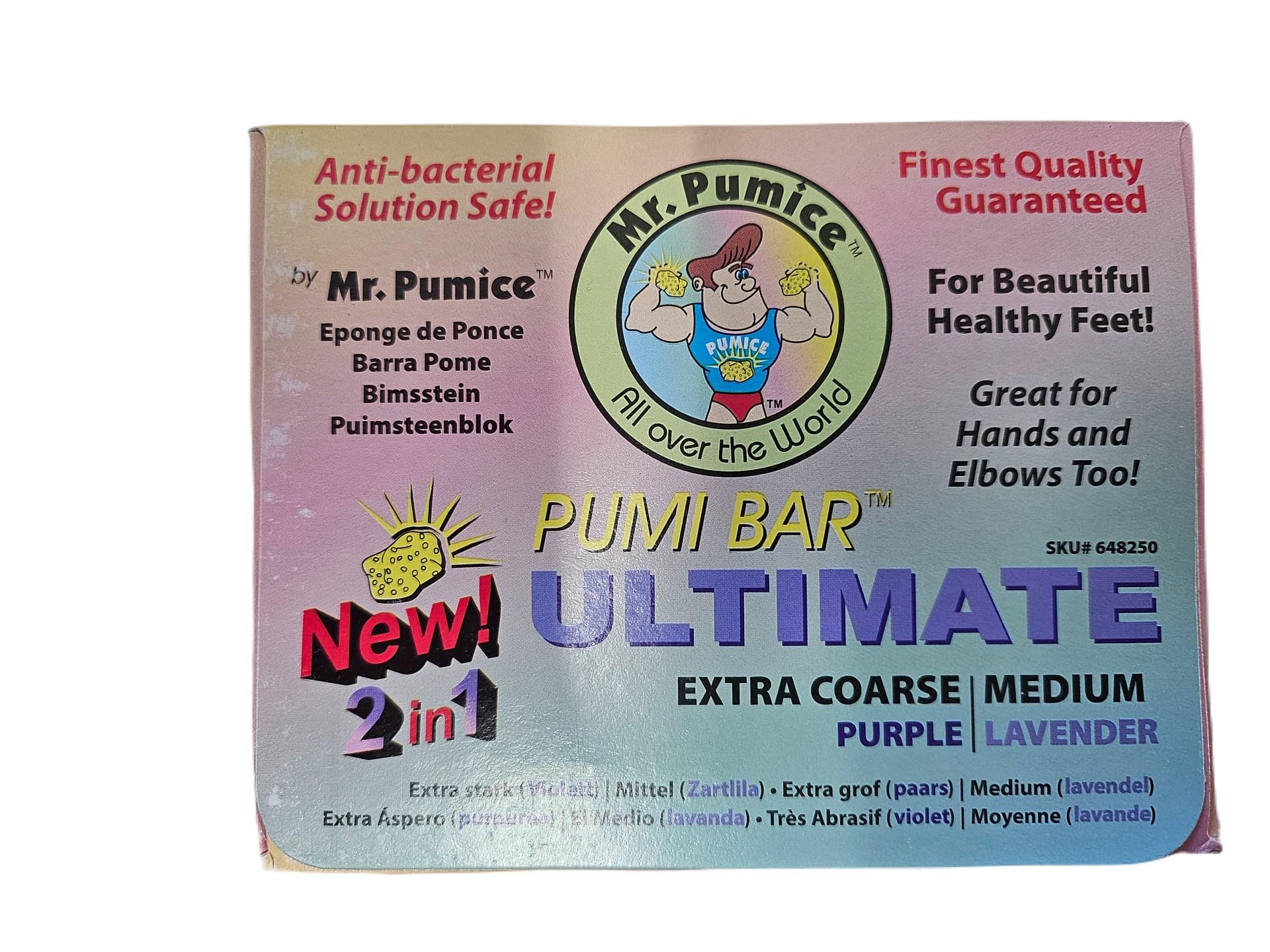 Mr. Pumice Ultimate PUMI Bar helps keep feet radiant and soft during grooming.