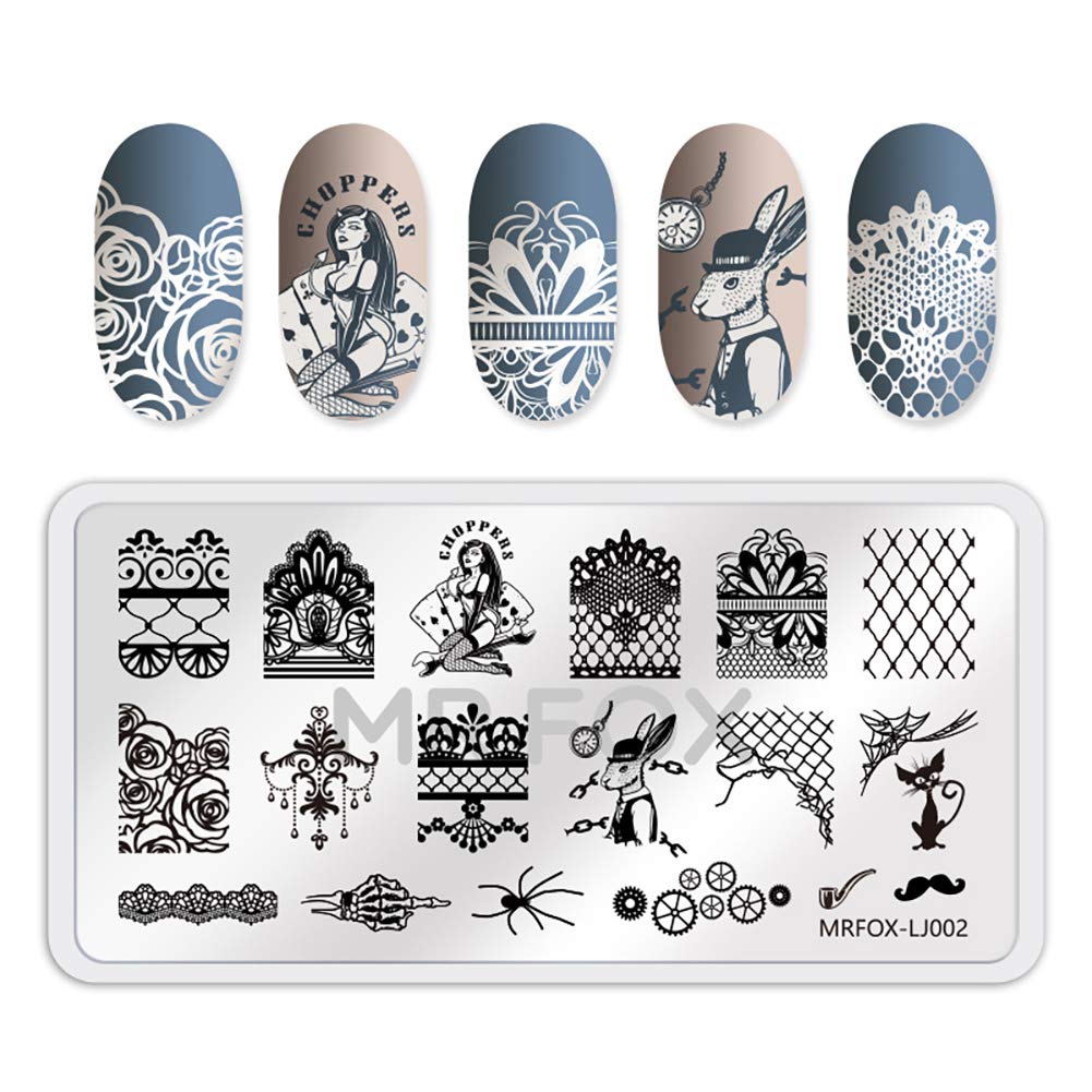 MR.FOX nail stamp template abstract pattern for versatile modern looks.