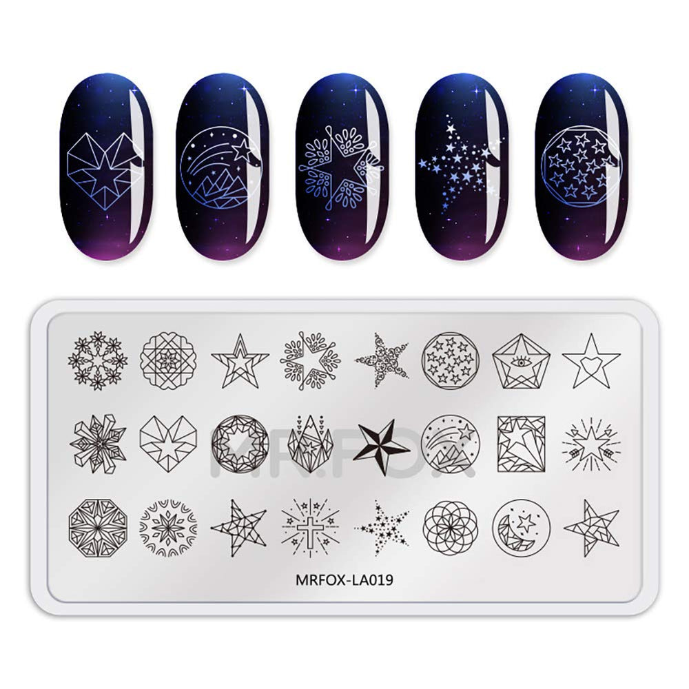 MR.FOX nail stamp template bark pattern for natural textured nails.