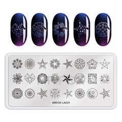 MR.FOX nail stamp template bark pattern for natural textured nails.
