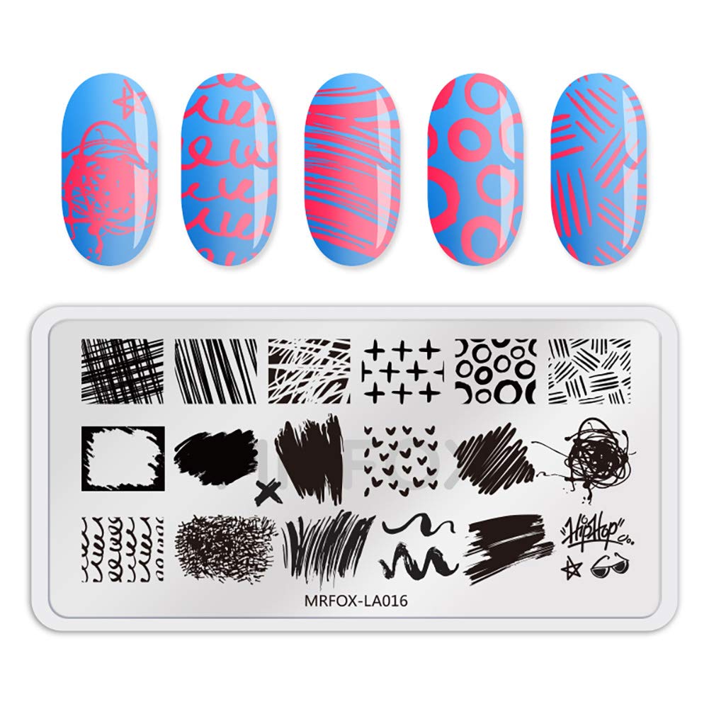 MR.FOX nail stamp template marble pattern for elegant marble effects.