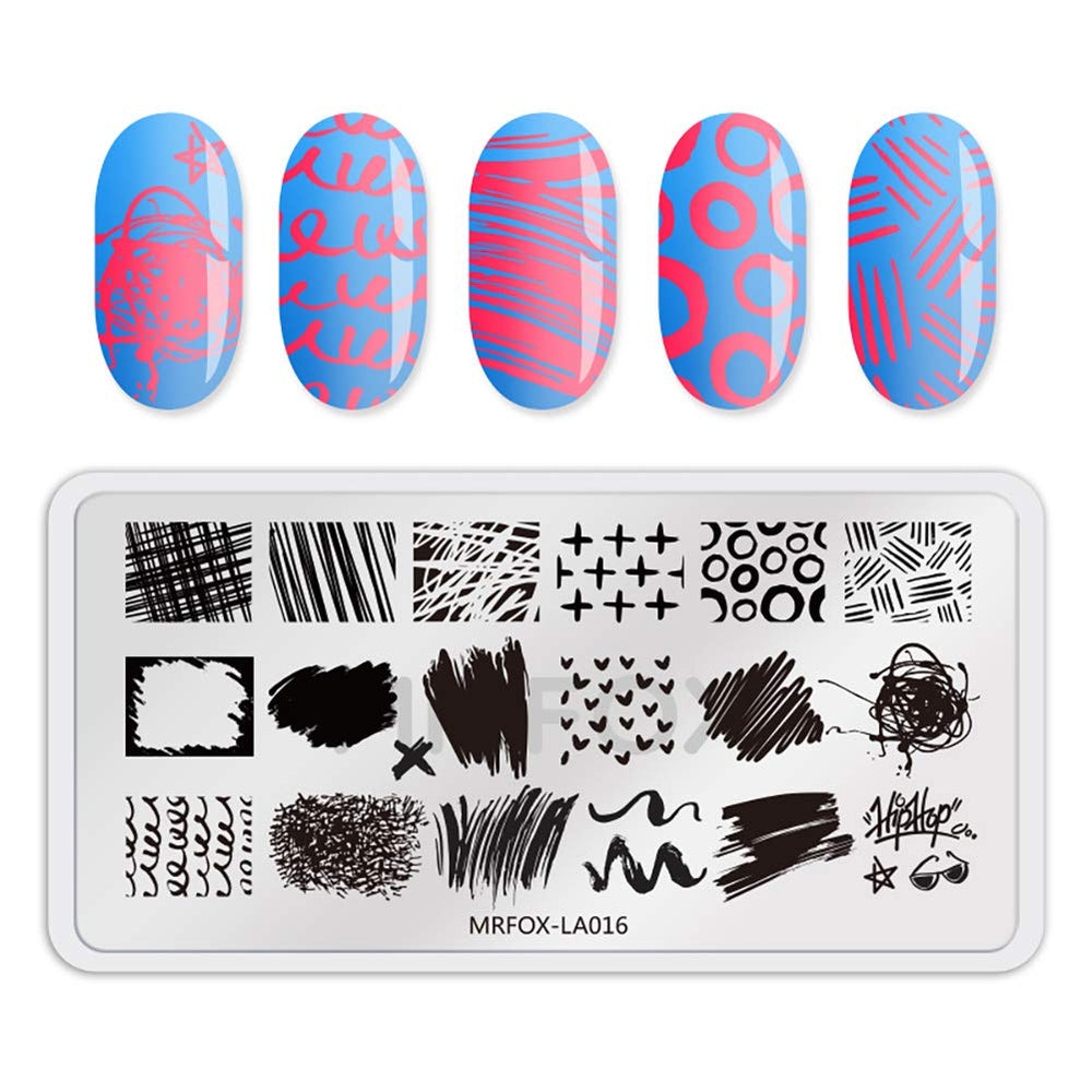 MR.FOX nail stamp template marble pattern for elegant marble effects.