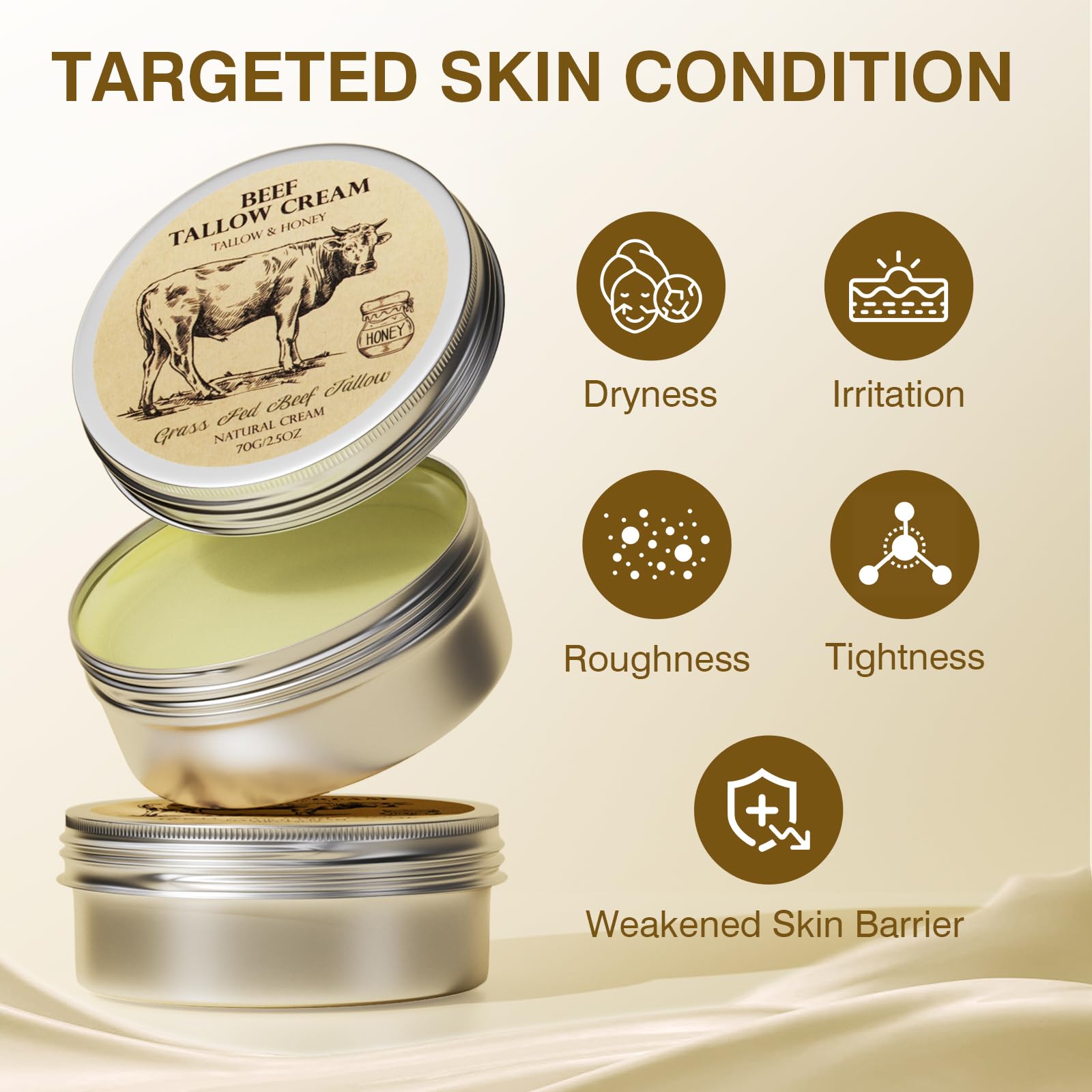 MROUVIK natural ingredients highlighting beef tallow and honey benefits