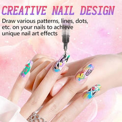 Mrryiio nail art pens on nails illustrating detailed patterns
