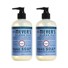 Mrs. Meyer's Bluebell hand soap two-pack bottles for busy hands.