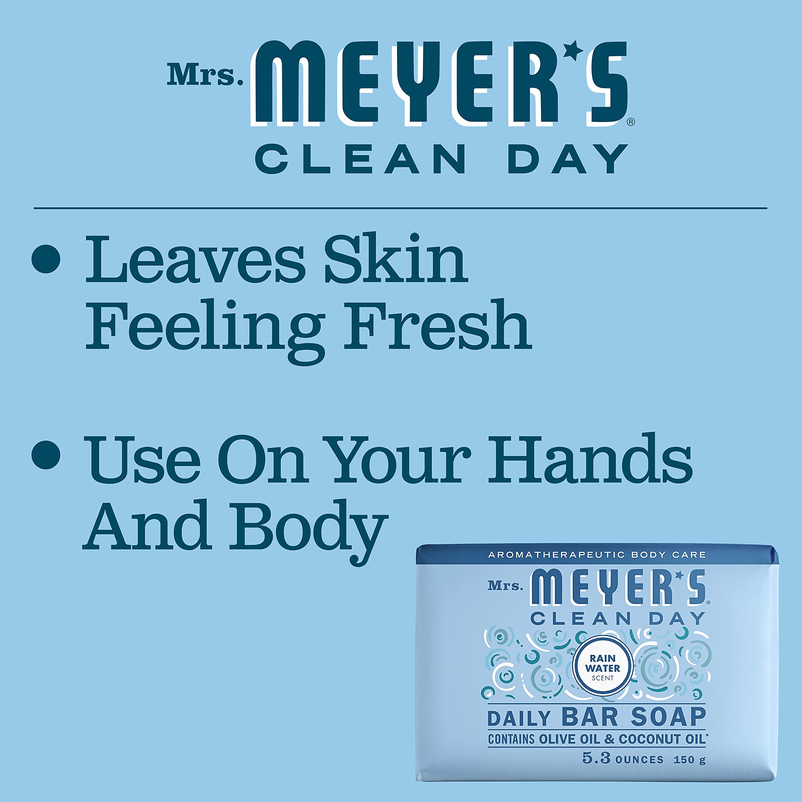 MRS. MEYER'S Rain Water ingredients: olive, almond, coconut oils.