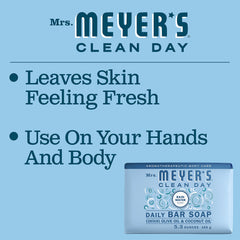 MRS. MEYER'S Rain Water ingredients: olive, almond, coconut oils.