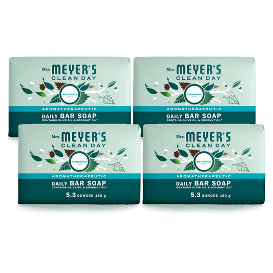 Mrs. Meyer's Clean Day Birchwood bar soap packaging highlights sustainable materials and eco-friendly design.