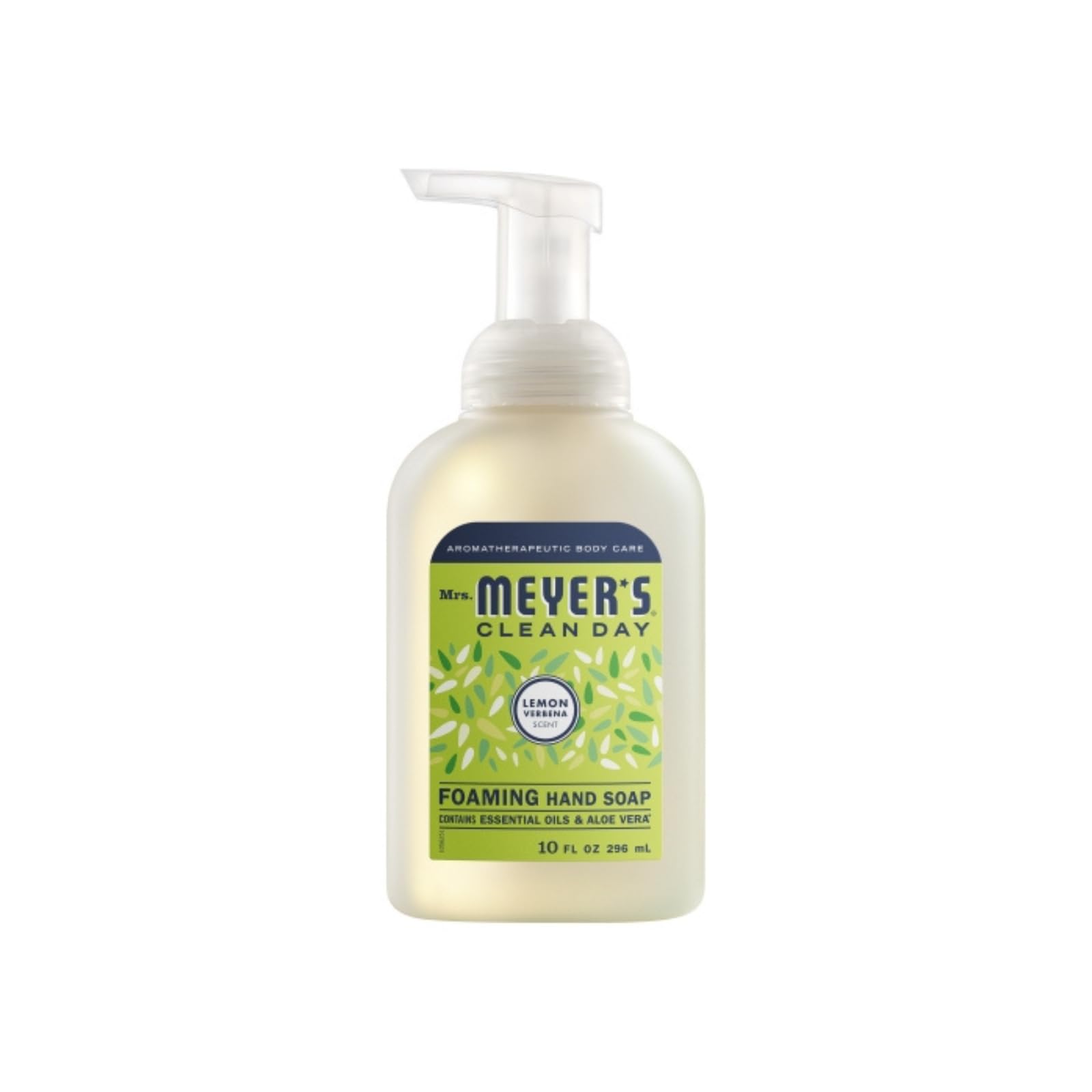 Mrs. Meyer's Clean Day Lemon Verbena foaming hand soap bottle with bright citrus