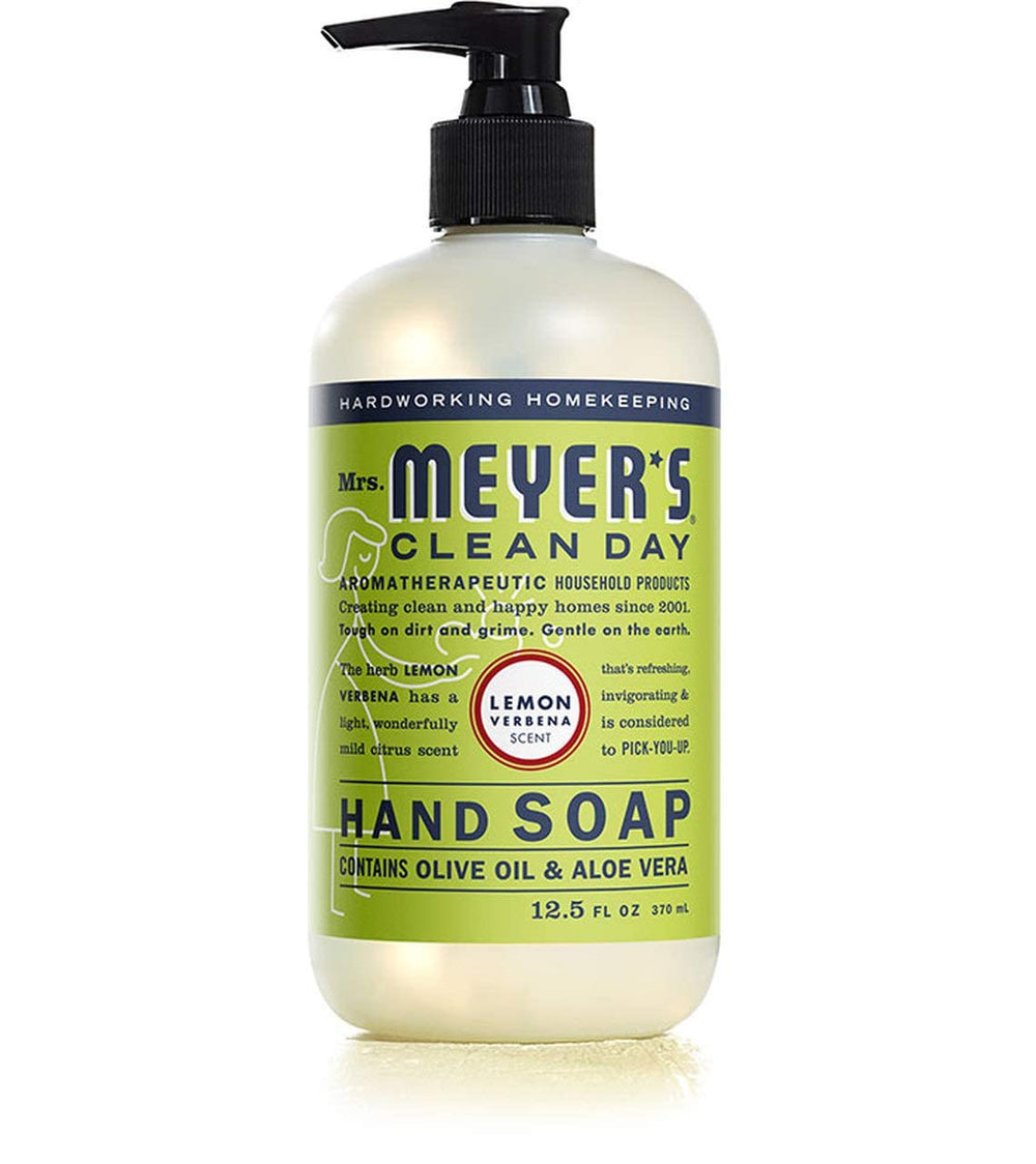 Mrs. Meyer's Clean Day Basil hand soap bottle offering herbaceous fragrance
