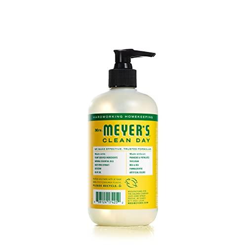 Mrs. Meyer's Honeysuckle soap pump enables quick, convenient handwashing.