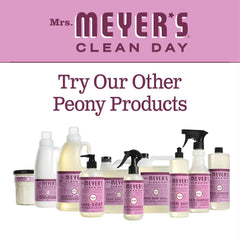 Label detail on Mrs. Meyer's Peppermint soap hints at garden-inspired aroma.