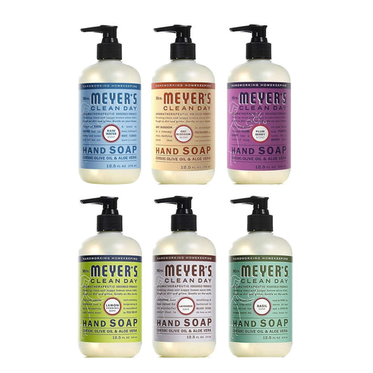Mrs. Meyer's Clean Day Lavender hand soap bottle with calming scent and gentle cleansing
