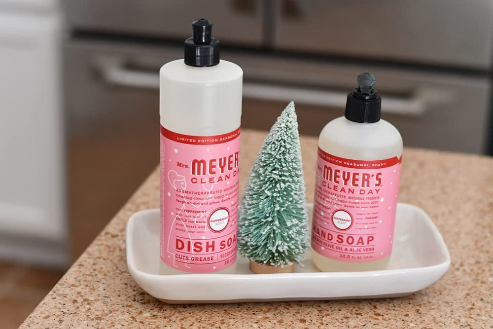 Pack of 3 Mrs. Meyer's Peppermint bottles ready for multiple rooms.