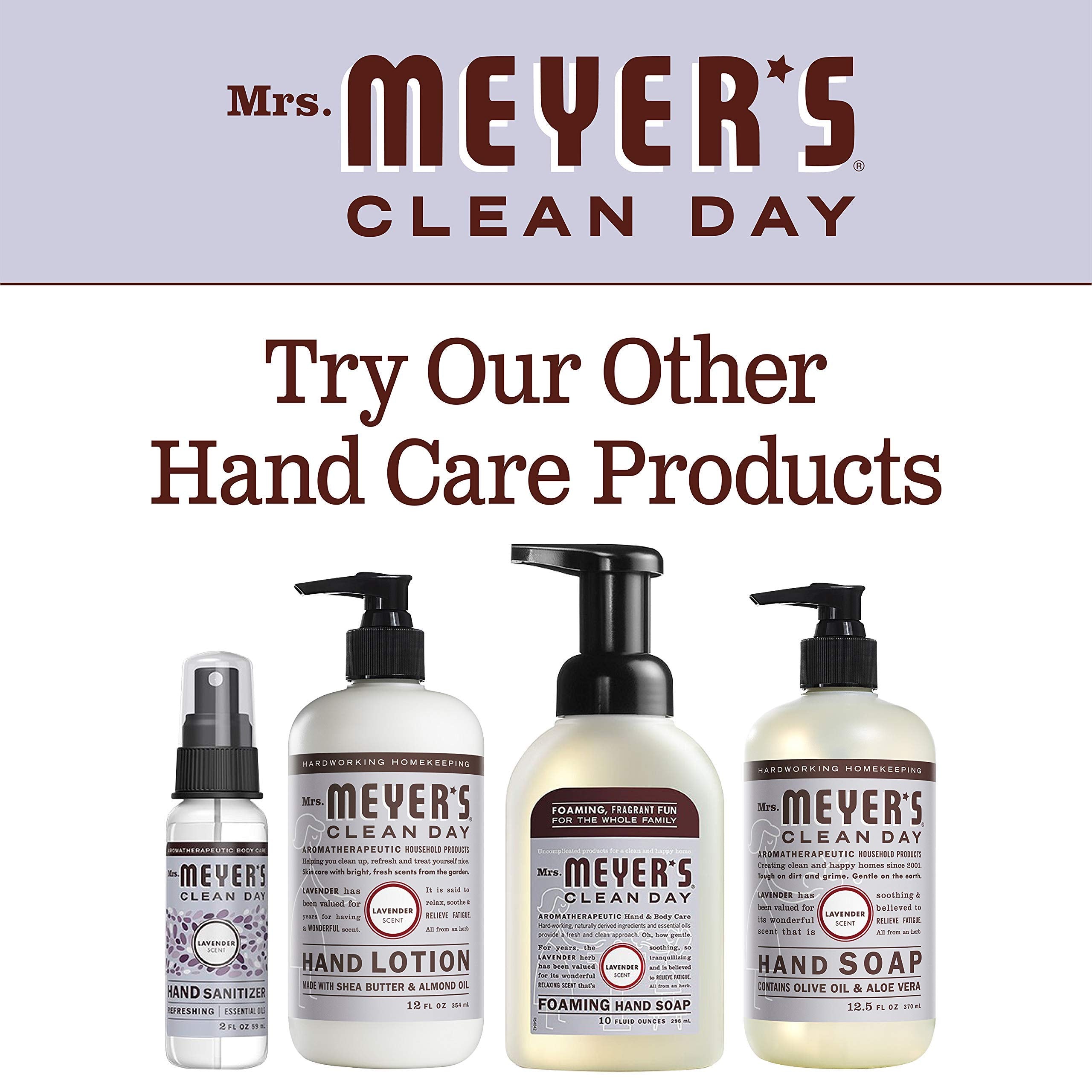Mrs. Meyer's refill pack highlights cost savings and eco-friendly refill.