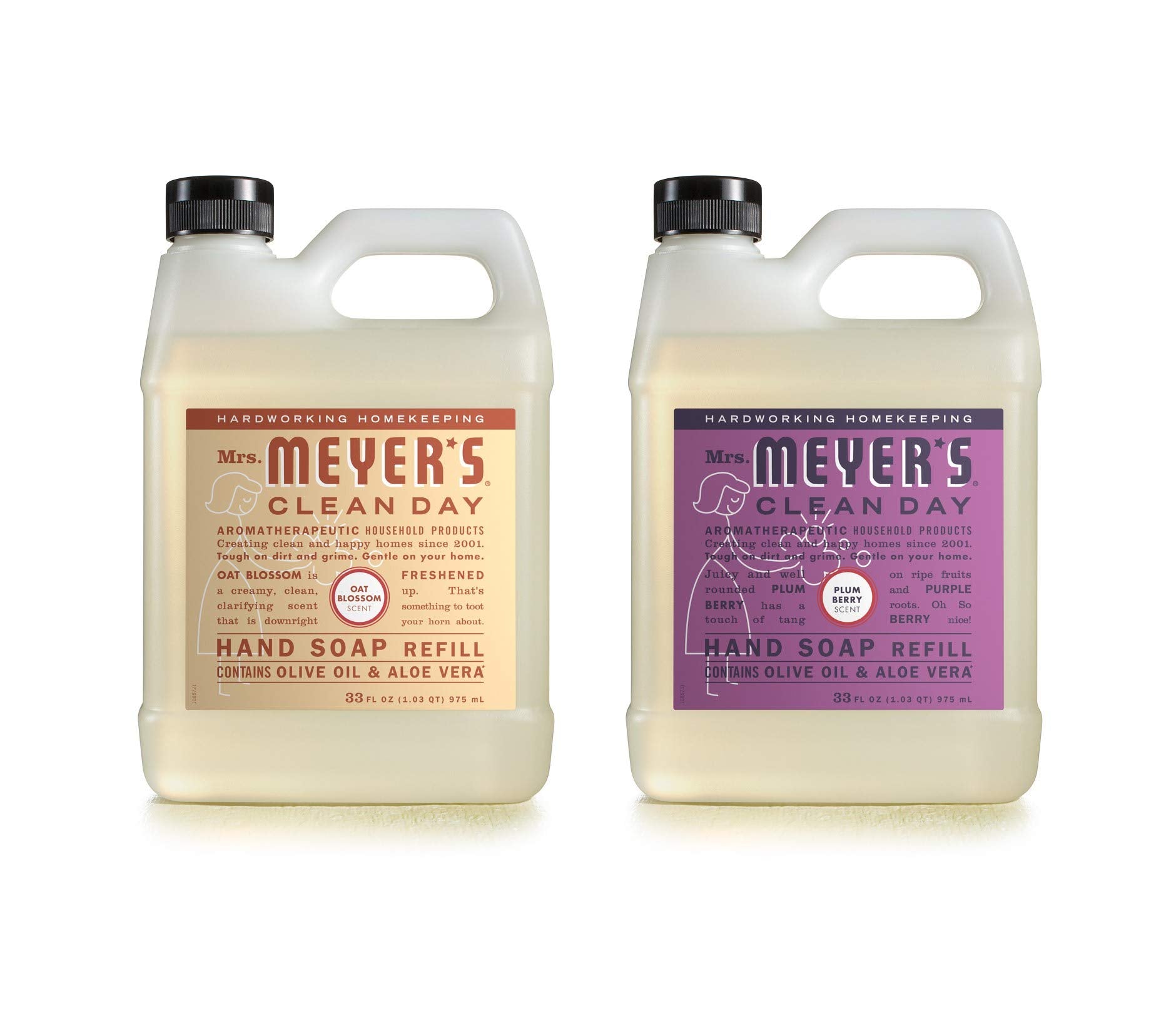 Mrs. Meyer's Clean Day refill pack features oat blossom and plum berry scents.