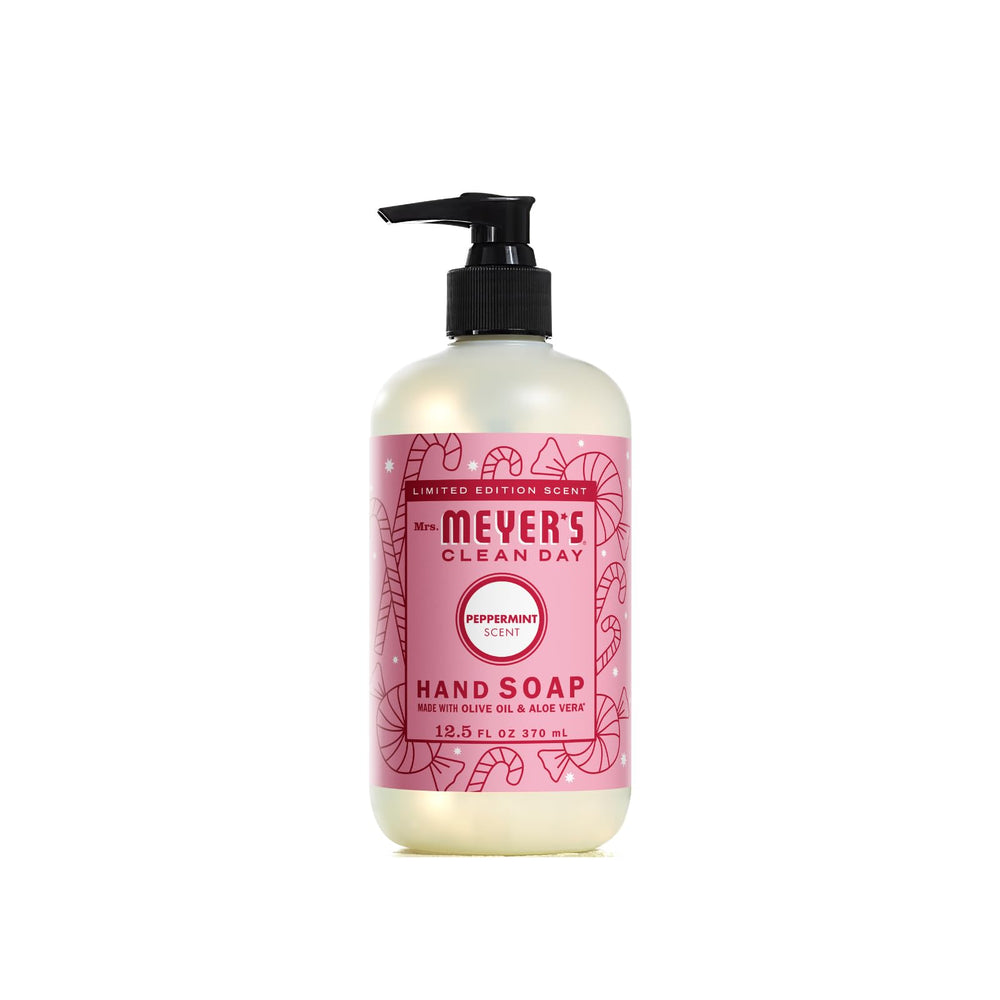 Mrs. Meyer's Clean Day Hand Soap Variet pack back detailing scents.