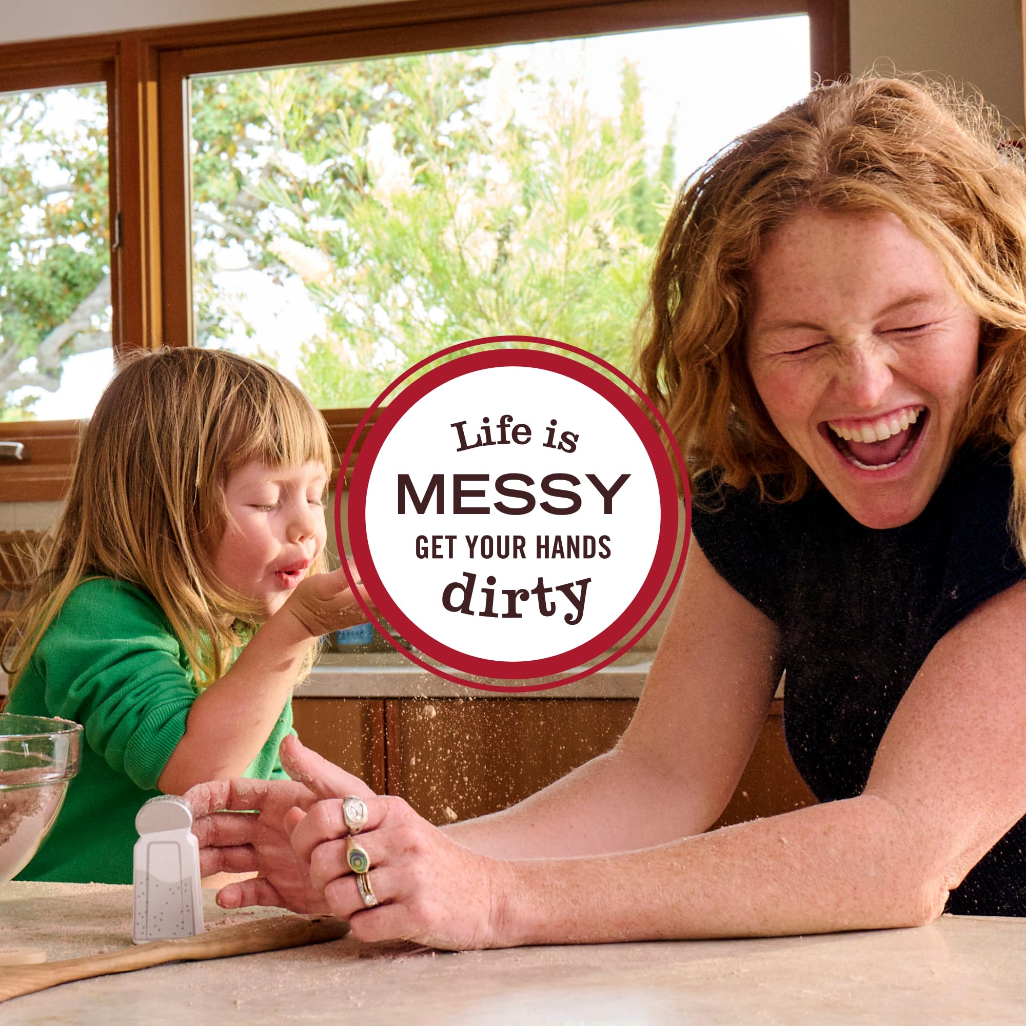 Mrs. Meyer's foaming hand soap pump bottle provides quick, effective handwashing.
