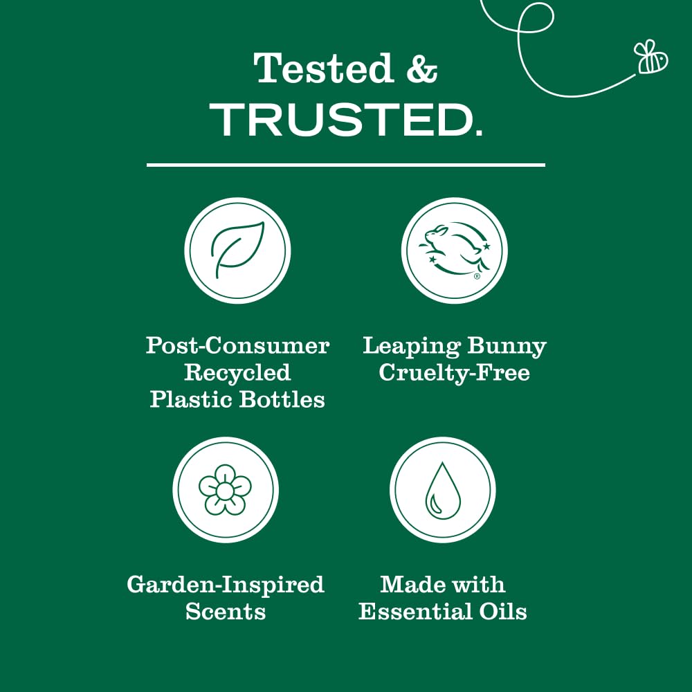Close-up of Mrs. Meyer's label shows clean ingredients and design.